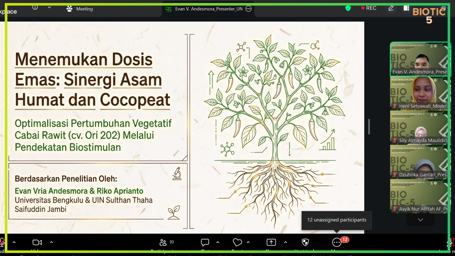Optimalisasi Biodiversitas dan potensi lokal untuk SDGs, Seminar Paralel BIOTIC 5 diikuti Lebih dari 130 Pemakalah dari 20+ universitas dan instansi